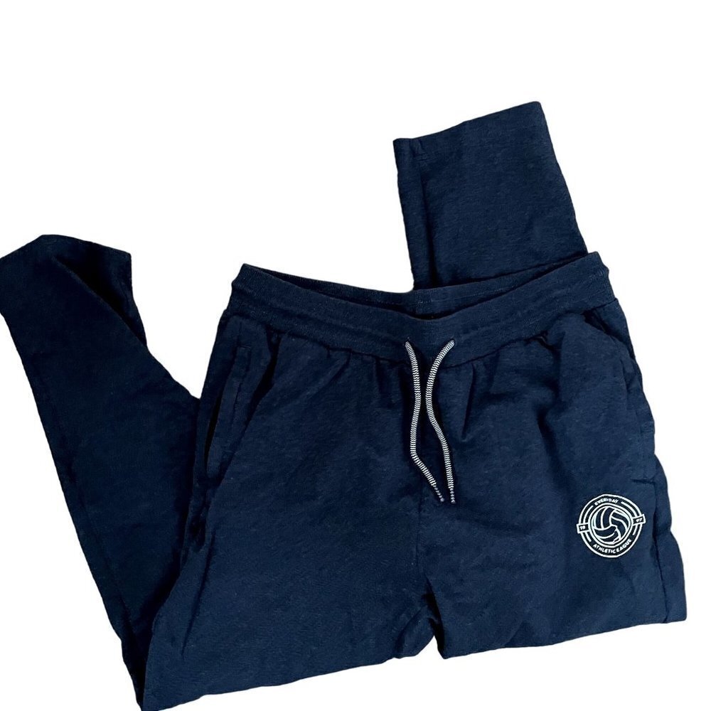 MAX‎ skinny fit dark navy blue sweatpants pockets elastic waistband drawstring